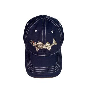 Savage Fishing NEW Navy Blue Camo 6 Panel Cap Hook & Loop Adj Embroidered NEW